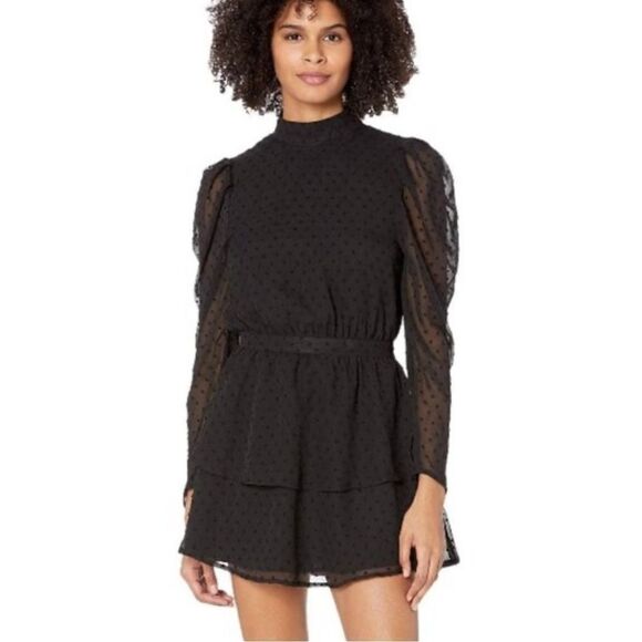 NEW Yumi Kim Black Swiss Dot Lovey Layered Ruffled Skirt Dress S - Picture 11 of 14